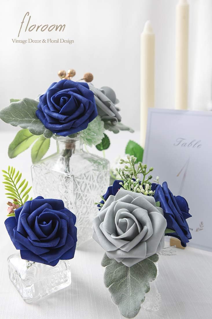 Lifelike Floroom Foam Roses Silver Home Decor Assortment