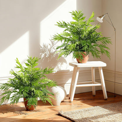 Serene Artificial Boston Fern Pots Home Decor Display