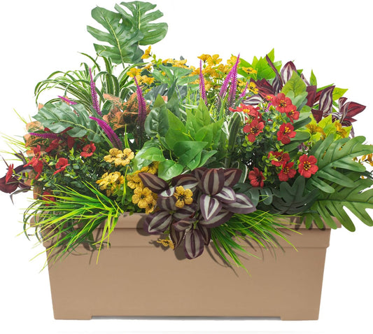 Rustic Resistant Artificial Shrubs UV Outdoor Decor Arrangement
