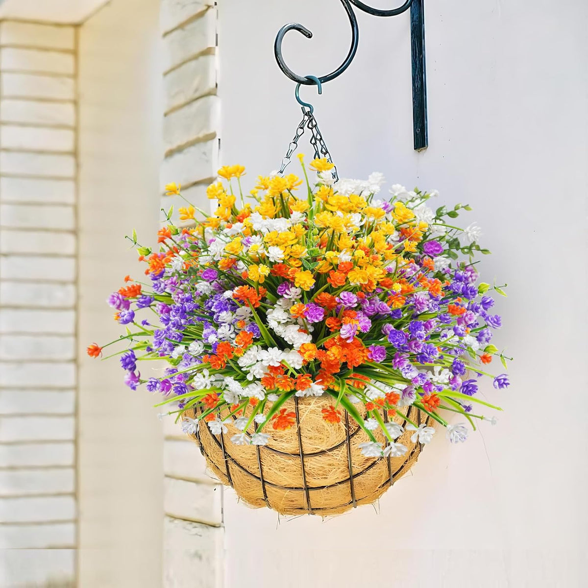 Uieke 24 Bundles Artificial Flowers for Outdoors UV Resistant Fake Flowers Faux Plastic Greenery Plants Shrubs for Outdoor Garden Window Box Home Indoor Decor