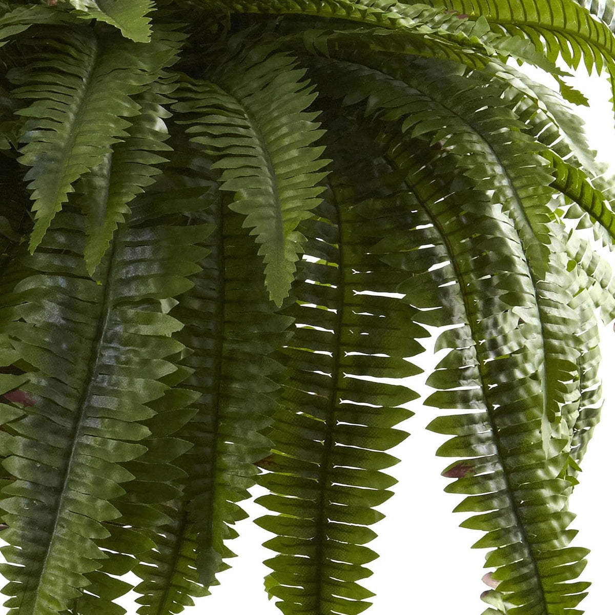 Nearly Natural Giant 36in Wide Artificial Boston Fern Hanging Basket, Faux Greenery For Indoor Home Porch Decor, Green