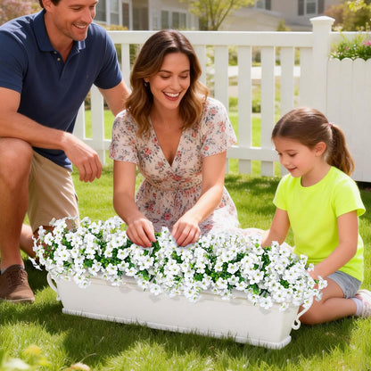 Yastouay Artificial Flowers for Outdoors, 12 Bundles Fake Outdoor Flowers, UV Resistant Artificial Flowers for Decoration, White Realistic Morning Glory Fake Plants for Porch Patio Garden Decor