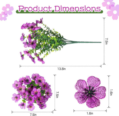 Artificial Flowers for Outdoors, Faux Flowers Daisy with Eucalyptus Leaves for Indoor Garden Home Decoration, UV Resistant Artificial Flower Fake Plants for Porch Patio, 12 Bundles (6 Multicolor)
