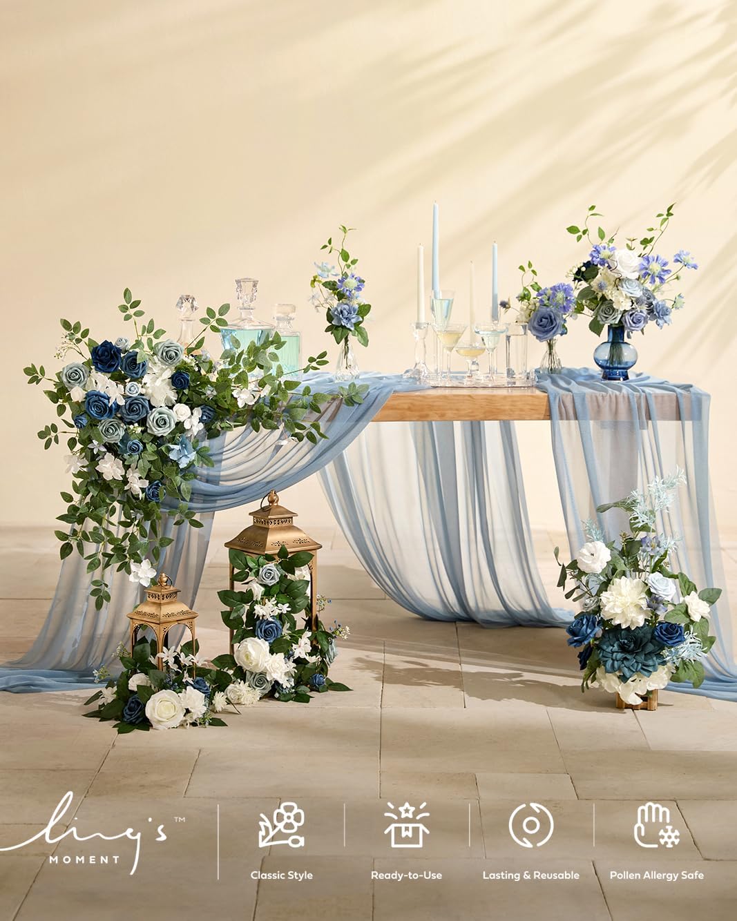 Handmade Wedding Floral Garland Silk Roses Arch Decor