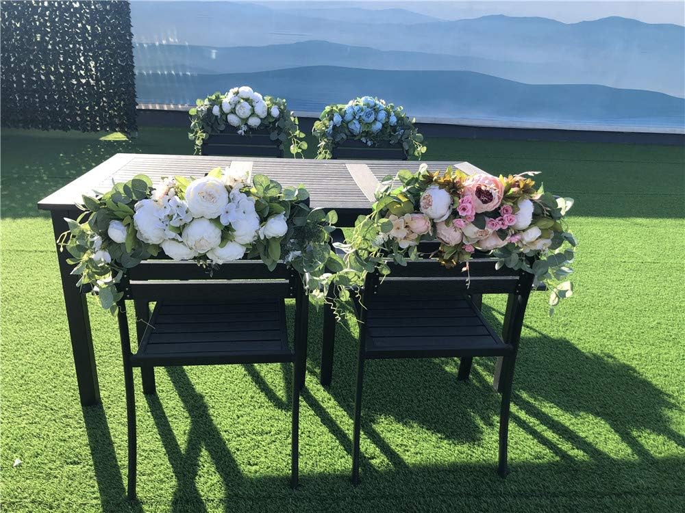 Wedding Arch Flowers, 30 Inch Rustic Artificial Floral Swag for Door Lintel, Green Leaves Rose Peony Sunflowers Table Centerpieces Home Decoration