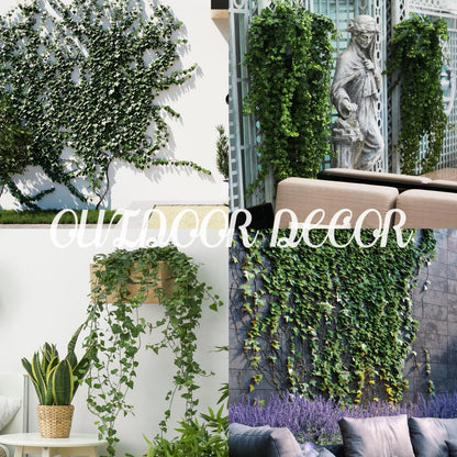 Sggvecsy 6 Pack 42Ft Artificial Ivy Leaf Plants with LED String Lights Fake Ivy Leaves Artificial Ivy Garland Greenery Hanging Plants Vines for Wedding Wall Party Home Room Kitchen Garden Decor