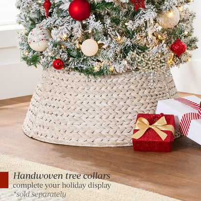 Timeless Prelit Flocked Pencil Warm Holiday Decor Set