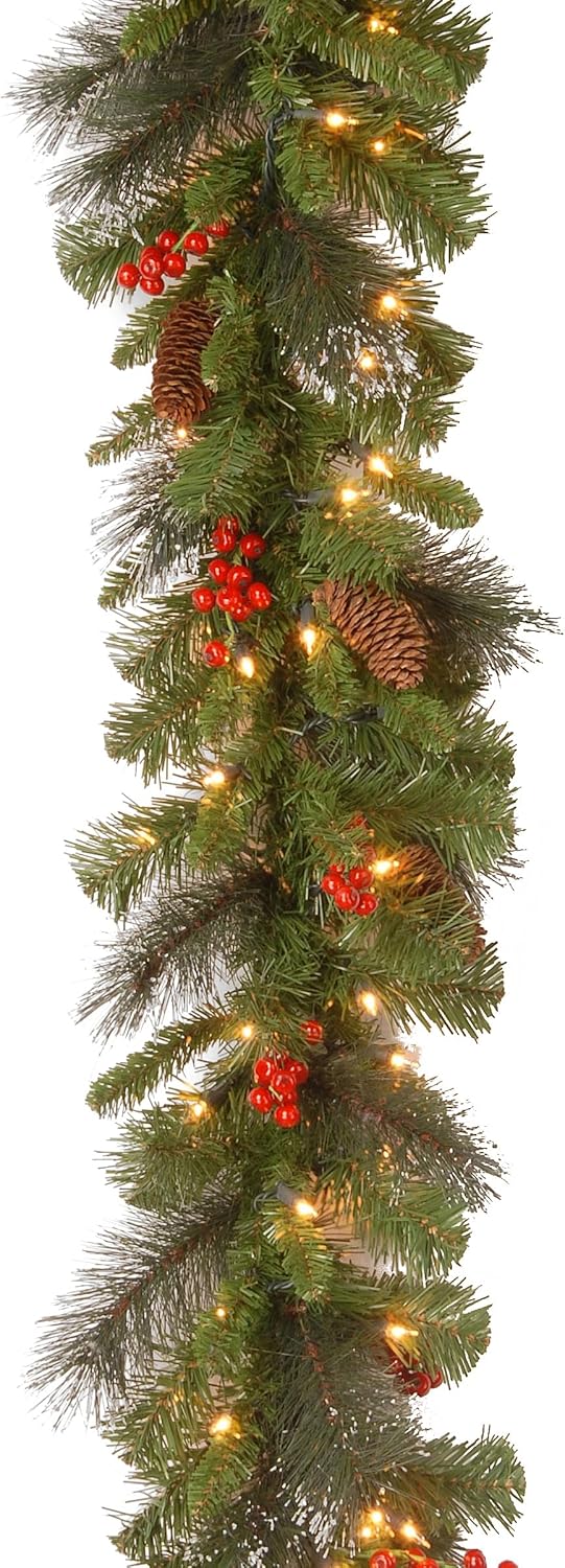 Lifelike Prelit Crestwood Spruce Garland Holiday Decor Statement