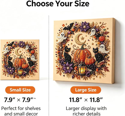Halloween Diamond Painting Kits for Adults - Spooky Cute 3D DIY Fall Home Decor Wall Art
