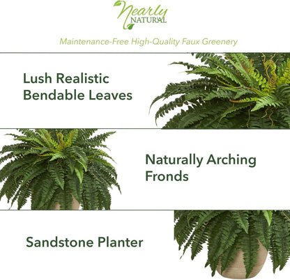 Stylish Artificial Boston Fern Plant Home Decor Display