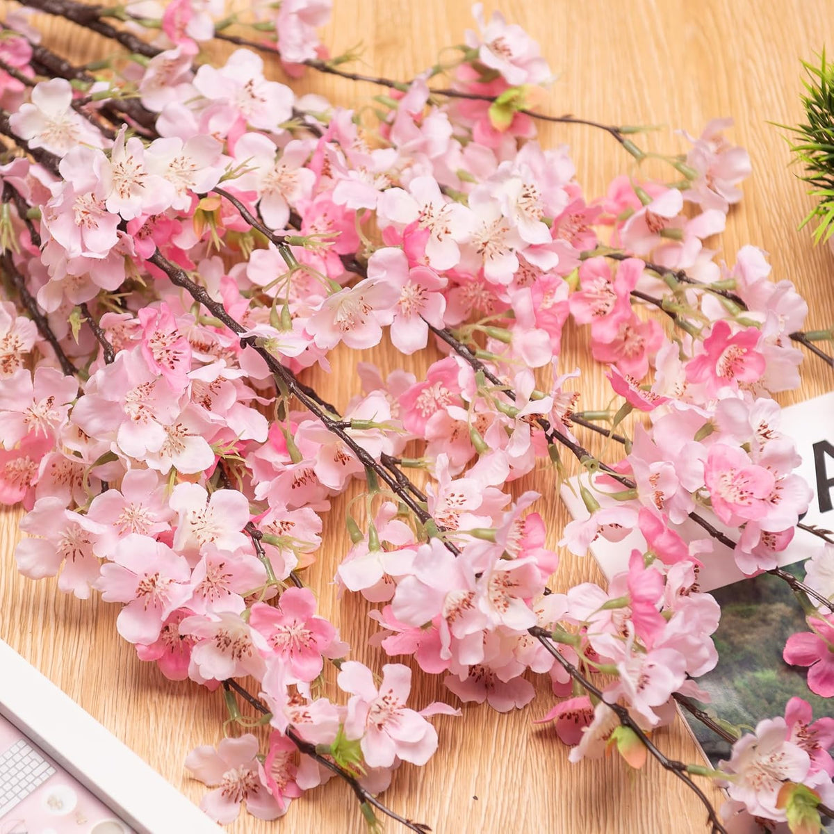 Charming Cherry Blossom Branches Artificial Home Decor Arrangement