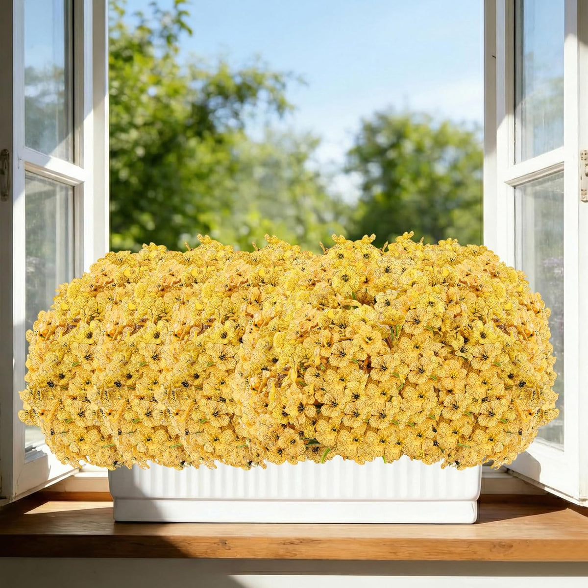 22 Bundles Artificial Flowers Outdoor, Faux Flowers UV Resistant with Plastic Plants, Faux Silk Flowers for Outdoors Outside Front Porch Hanging Planter Window Box Garden Decoration