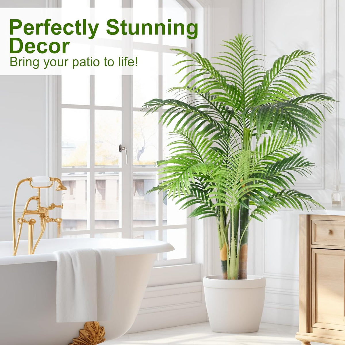 Natural Tall Triple Golden Cane Home Decor Arrangement