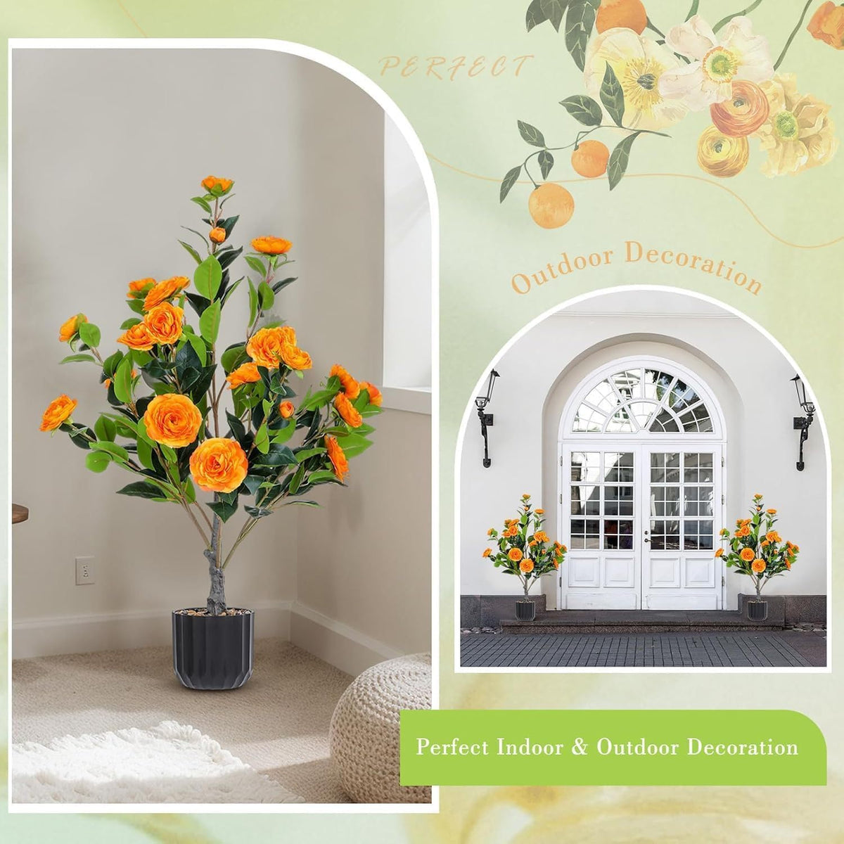 Elegant Artificial Camellia Kitchen Style Home Decor Statement