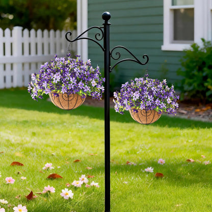 INQCMY Artificial Hanging Flowers for Outdoors, 5 Bundles UV Resistant Artificial Hanging Baskets, All Weather Fake Flowers for Patio, Porch, Yard, Window Box, Home for Spring Summer Decoration.