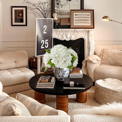 4 Pcs Real Touch White Hydrangeas Artificial Flower 21 inches Realistic Faux Latex Hydrangeas Flower for Home Decor Kitchen Living Room Spring Table Wedding Xmas Arrangement