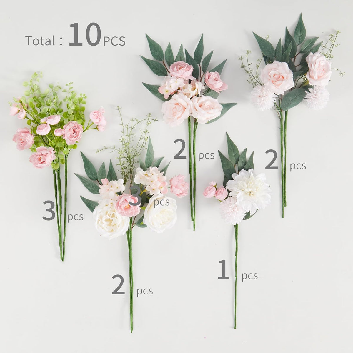 Anna's Whimsy Artificial Flowers Bouquets, Artificial Silk Flowers Bouquets for Wedding, Home Table Decorations, Wedding Centerpieces Bouquets Flowers Arrangement Decorations