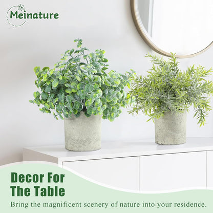 3 Pack Life-Like Potted Fake Plant, Artificial Plants Indoor, Artificial Frost-Hung Green Plants, Eco-Friendly Gray Pot, No Need for Maintenance，Ideal Decor for Home and Office