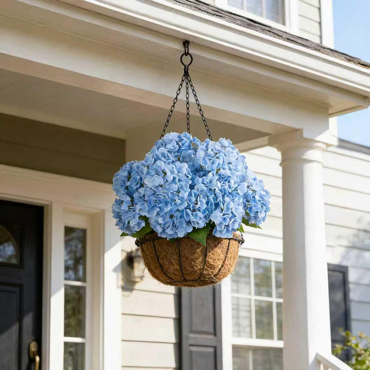 INXUGAO Artificial Flowers Fake Outdoor Hydrangea Bouquets with Long Stems, 3Pcs 18" Faux Light Blue Hydrangeas with Latex Real Touch for Outdoors, Wedding, Baby Shower and Party Decor