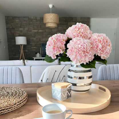 Pink Flowers Silk Artificial Hydrangeas, 4Pcs 22" Lifelike Large Silk Flowers with Stems, Artificial Flowers for Wedding Bouquet Table Centerpieces Outdoor Home