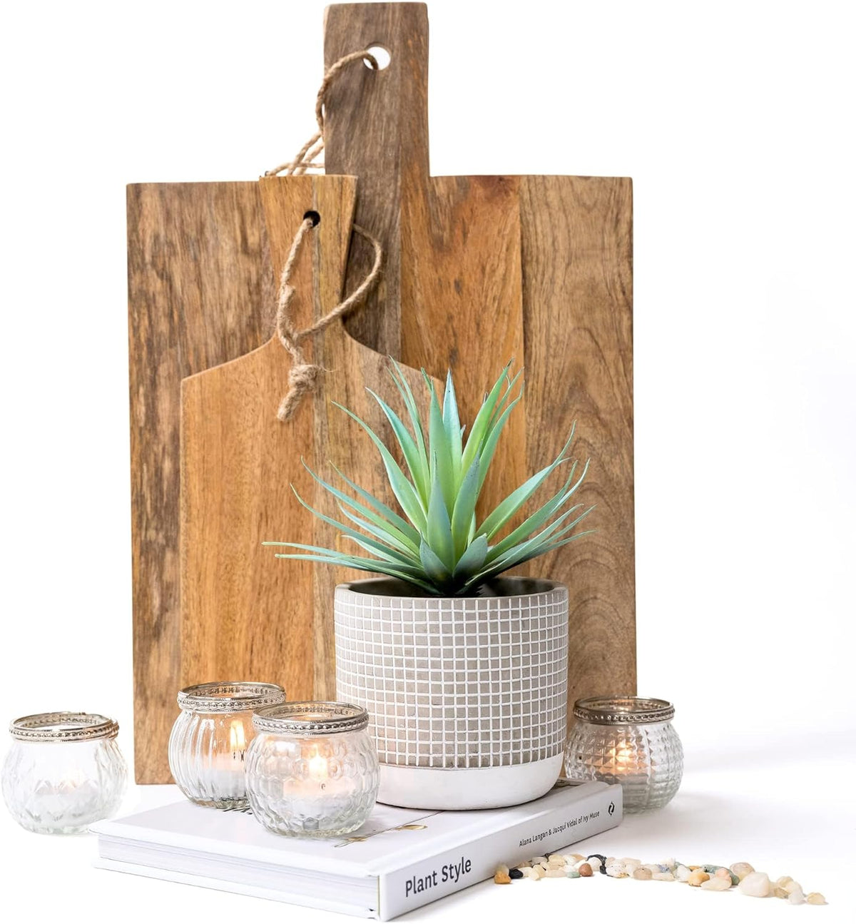 Kurrajong Farmhouse Artificial Plant | 8" Fake Plant | Artificial Succulent in Pot | Fake Succulent | Faux Greenery Indoor | Beautiful Office Desk Decor