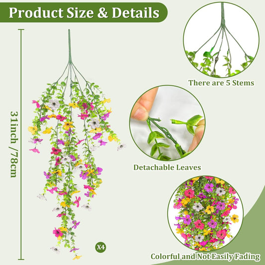 Artificial Hanging Flowers Spring Outdoor Garden Home Decor