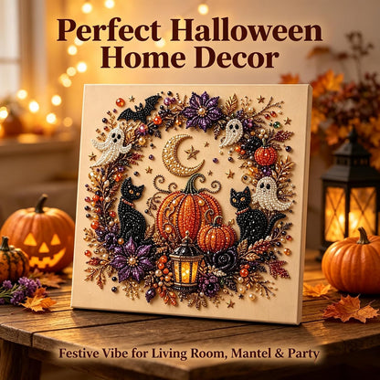 Halloween Diamond Painting Kits for Adults - Spooky Cute 3D DIY Fall Home Decor Wall Art