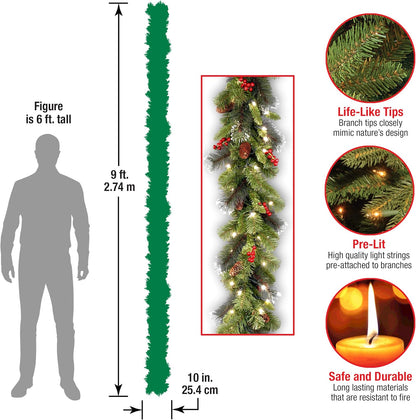 Lifelike Prelit Crestwood Spruce Garland Holiday Decor Statement