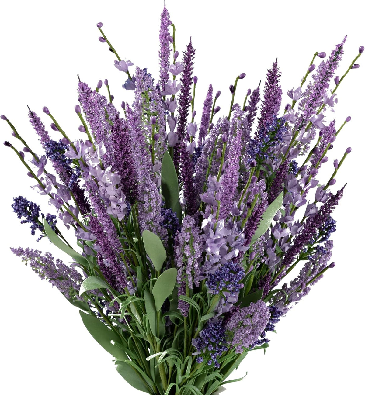 Artificial Bush Heather Lavender Flowers, Fake Foxtail Grass with Seeds, Faux Spring Botanical Greenery Plant Bouquets for Home and Wedding DIY Decorations