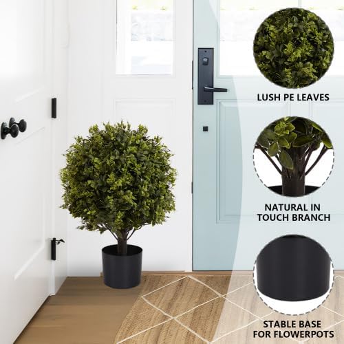 Deluxe Artificial Ball Topiary Potted Home Decor Selection