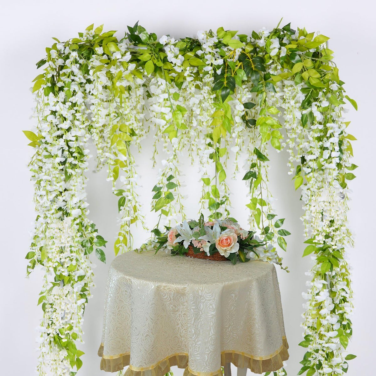 Rustic Artificial Wisteria Garland Silk Outdoor Decor Kit