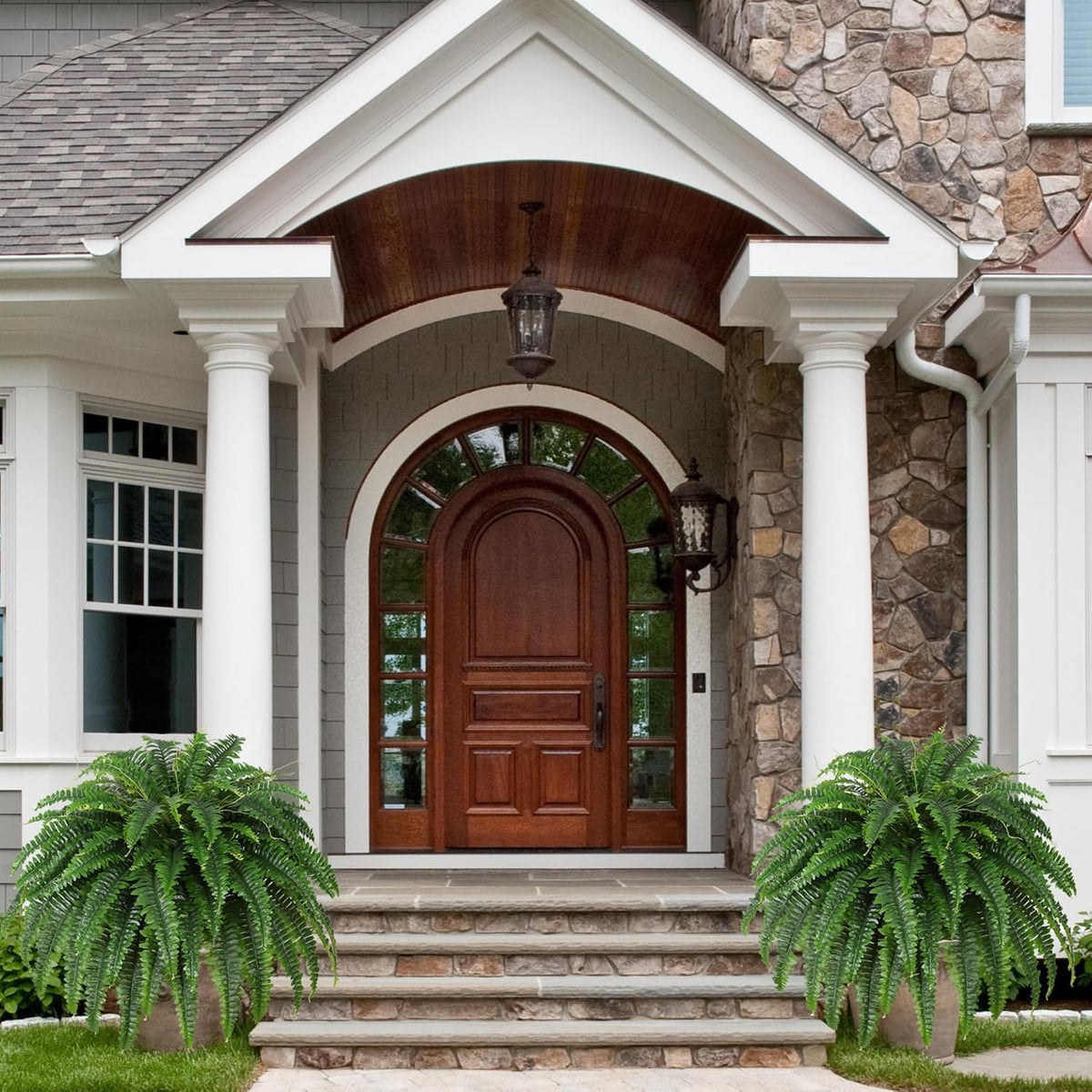 Modern Large Artificial Boston Fern Home Decor Statement
