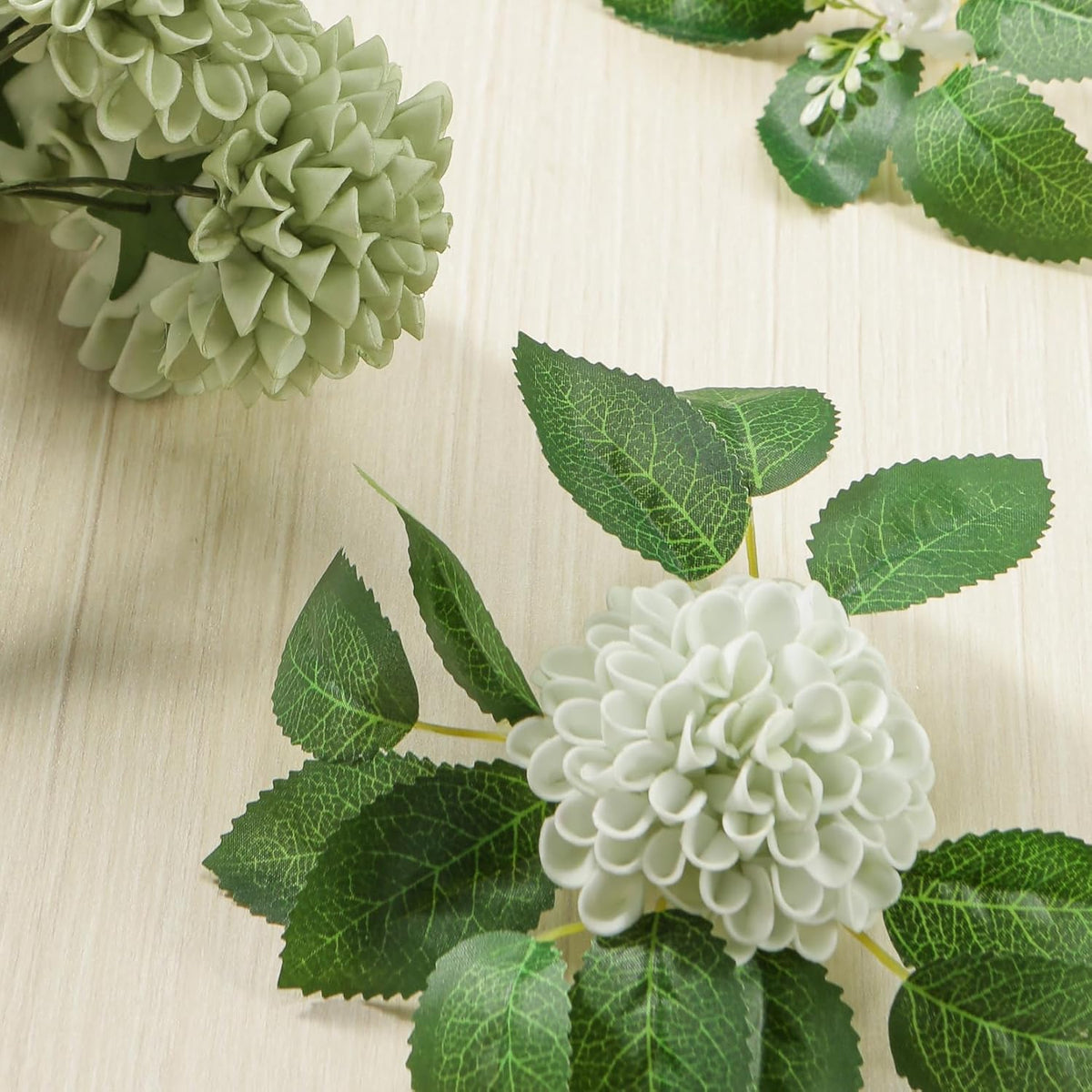 Artificial Flowers, Realistic 50 Pcs Artificial Rose for DIY Wedding Bouquets Centerpieces Arrangements, Sage Green Dahlia Flowers with Stem for Bridal Shower Party Home Decorations