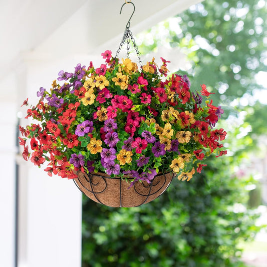 Elegant Artificial Hanging Flower Basket Home Decor Display