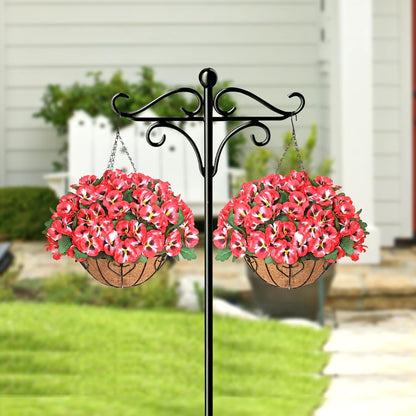 Silk Pansy Hanging Baskets UV Resistant Outdoor Decor