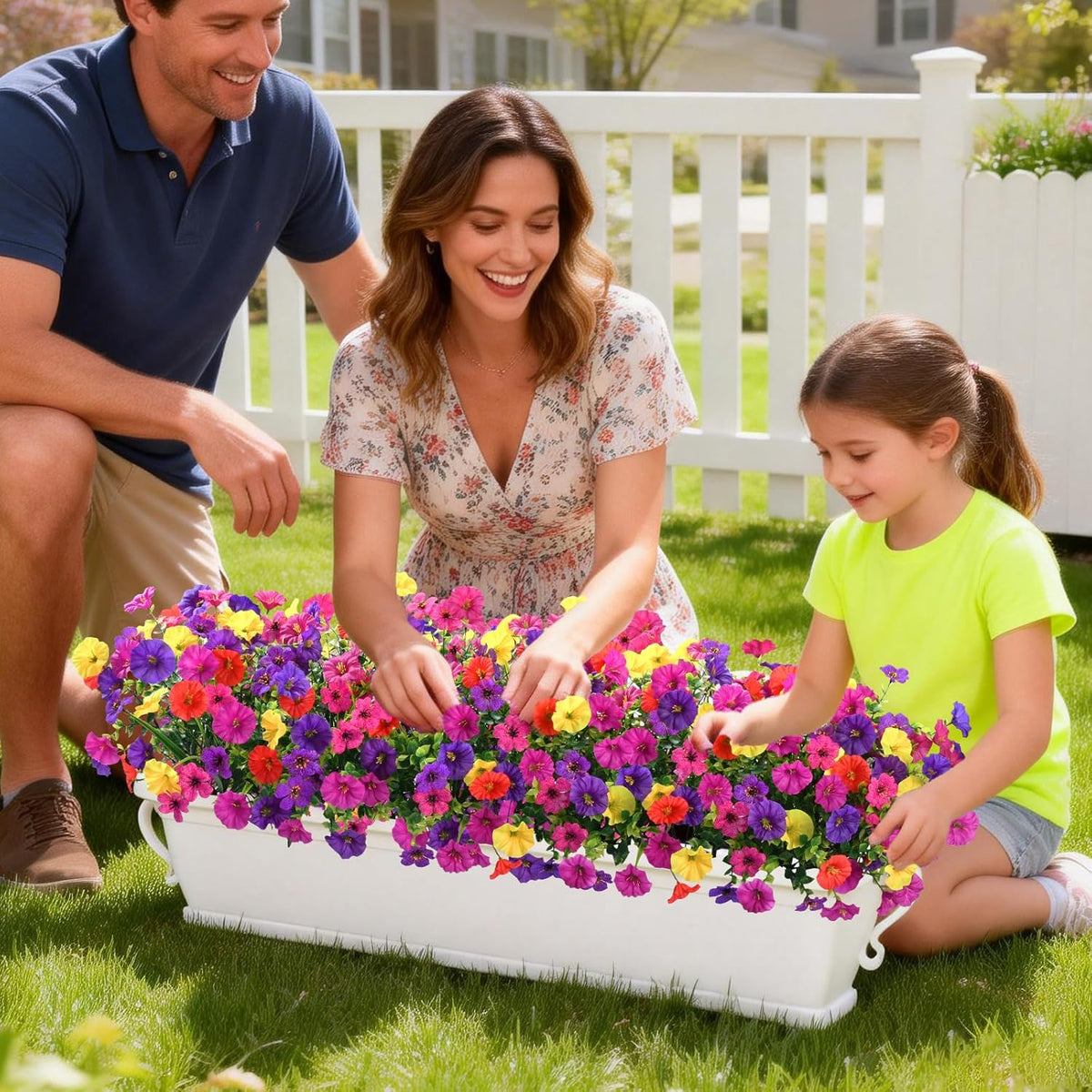 Yastouay Artificial Flowers for Outdoors, 14 Bundles UV Resistant Artificial Outdoor Flowers, Realistic Fake Outdoor Flowers Plant Faux Flowers for Outdoor Planters Front Porch Patio Window Box