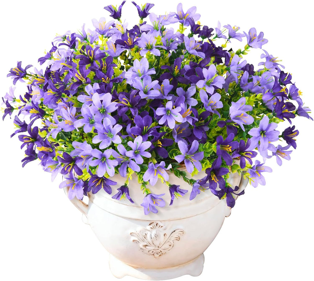 INQCMY Artificial Hanging Flowers for Outdoors, 5 Bundles UV Resistant Artificial Hanging Baskets, All Weather Fake Flowers for Patio, Porch, Yard, Window Box, Home for Spring Summer Decoration.